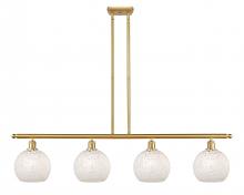  516-4I-SG-G1216-8WM - White Mouchette - 4 Light - 48 inch - Satin Gold - Stem Hung - Island Light