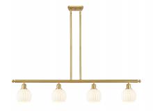  516-4I-SG-G1217-6WV - White Venetian - 4 Light - 48 inch - Satin Gold - Stem Hung - Island Light