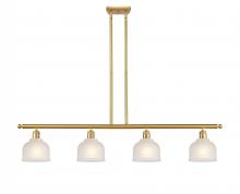  516-4I-SG-G411 - Dayton - 4 Light - 48 inch - Satin Gold - Cord hung - Island Light