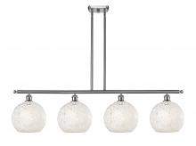  516-4I-SN-G1216-10WM - White Mouchette - 4 Light - 48 inch - Brushed Satin Nickel - Stem Hung - Island Light