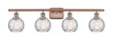 Innovations Lighting 516-4W-AC-G1215-6 - Athens Water Glass - 4 Light - 36 inch - Antique Copper - Bath Vanity Light