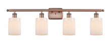  516-4W-AC-G341 - Hadley - 4 Light - 35 inch - Antique Copper - Bath Vanity Light