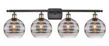  516-4W-BAB-G556-8SM - Rochester - 4 Light - 38 inch - Black Antique Brass - Bath Vanity Light