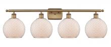  516-4W-BB-G121-8CSN - Farmhouse Chicken Wire - 4 Light - 38 inch - Brushed Brass - Bath Vanity Light