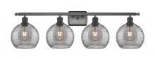  516-4W-BK-G1213-8SM - Athens Deco Swirl - 4 Light - 38 inch - Matte Black - Bath Vanity Light