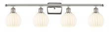  516-4W-PN-G1217-6WV - White Venetian - 4 Light - 36 inch - Polished Nickel - Bath Vanity Light