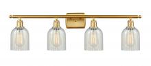  516-4W-SG-G2511 - Caledonia - 4 Light - 35 inch - Satin Gold - Bath Vanity Light