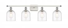  516-4W-WPC-G558-6CL - Bella - 4 Light - 36 inch - White Polished Chrome - Bath Vanity Light