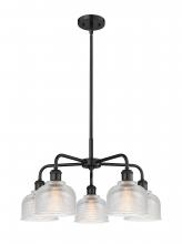  516-5CR-BK-G412 - Dayton - 5 Light - 24 inch - Matte Black - Chandelier