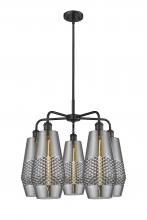  516-5CR-BK-G683-7 - Windham - 5 Light - 25 inch - Matte Black - Chandelier