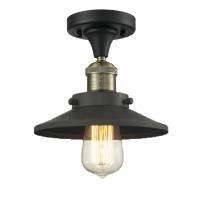  517-1CH-BAB-M6 - Railroad - 1 Light - 7 inch - Black Antique Brass - Semi-Flush Mount