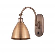  518-1W-AC-MBD-75-AC-LED - Bristol - 1 Light - 8 inch - Antique Copper - Sconce