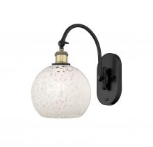  518-1W-BAB-G1216-8WM - White Mouchette - 1 Light - 8 inch - Black Antique Brass - Sconce