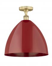  616-1F-BB-MBD-16-RD - Plymouth - 1 Light - 16 inch - Brushed Brass - Semi-Flush Mount