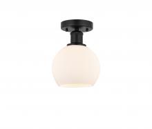 Innovations Lighting 616-1F-BK-G121-6 - Athens - 1 Light - 6 inch - Matte Black - Semi-Flush Mount