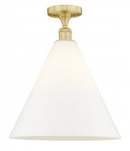  616-1F-SG-GBC-161 - Berkshire - 1 Light - 16 inch - Satin Gold - Semi-Flush Mount