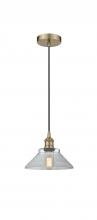  616-1P-AB-G132 - Orwell - 1 Light - 8 inch - Antique Brass - Cord hung - Mini Pendant