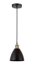  616-1P-BAB-MBD-75-BK - Bristol - 1 Light - 8 inch - Black Antique Brass - Cord hung - Mini Pendant