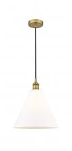  616-1P-BB-GBC-121 - Berkshire - 1 Light - 12 inch - Brushed Brass - Cord hung - Mini Pendant