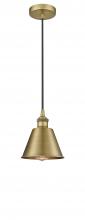  616-1P-BB-M8 - Smithfield - 1 Light - 7 inch - Brushed Brass - Cord hung - Mini Pendant