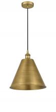  616-1P-BB-MBC-12-BB - Berkshire - 1 Light - 12 inch - Brushed Brass - Cord hung - Mini Pendant