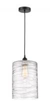  616-1P-BK-G1113-L - Cobbleskill - 1 Light - 9 inch - Matte Black - Cord hung - Mini Pendant