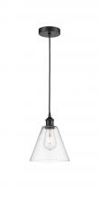  616-1P-BK-GBC-82 - Berkshire - 1 Light - 8 inch - Matte Black - Cord hung - Mini Pendant