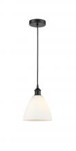  616-1P-BK-GBD-751 - Bristol - 1 Light - 8 inch - Matte Black - Cord hung - Mini Pendant