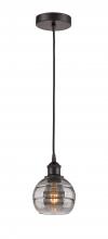  616-1P-OB-G556-6SM - Rochester - 1 Light - 6 inch - Oil Rubbed Bronze - Cord hung - Mini Pendant