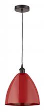  616-1P-OB-MBD-12-RD - Plymouth - 1 Light - 12 inch - Oil Rubbed Bronze - Cord hung - Mini Pendant