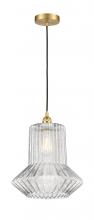  616-1P-SG-G212 - Springwater - 1 Light - 12 inch - Satin Gold - Cord hung - Mini Pendant