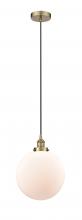  616-1PH-AB-G201-12 - Beacon - 1 Light - 12 inch - Antique Brass - Cord hung - Mini Pendant