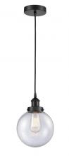 Innovations Lighting 616-1PH-BK-G204-8 - Beacon - 1 Light - 8 inch - Matte Black - Cord hung - Mini Pendant