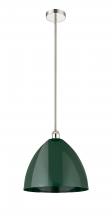  616-1S-PN-MBD-16-GR - Plymouth - 1 Light - 16 inch - Polished Nickel - Cord hung - Mini Pendant