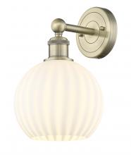  616-1W-AB-G1217-8WV - White Venetian - 1 Light - 8 inch - Antique Brass - Sconce