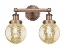 Innovations Lighting 616-2W-AC-G208-6 - Beacon - 2 Light - 15 inch - Antique Copper - Bath Vanity Light