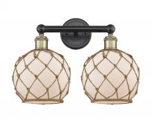 Innovations Lighting 616-2W-BAB-G121-8RB - Farmhouse Rope - 2 Light - 17 inch - Black Antique Brass - Bath Vanity Light