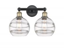  616-2W-BAB-G556-8CL - Rochester - 2 Light - 17 inch - Black Antique Brass - Bath Vanity Light