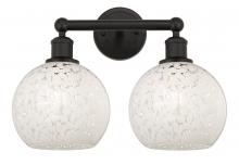  616-2W-OB-G1216-8WM - White Mouchette - 2 Light - 17 inch - Oil Rubbed Bronze - Bath Vanity Light