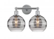  616-2W-PC-G556-8SM - Rochester - 2 Light - 17 inch - Polished Chrome - Bath Vanity Light