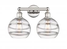  616-2W-PN-G556-8CL - Rochester - 2 Light - 17 inch - Polished Nickel - Bath Vanity Light