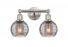  616-2W-SN-G1213-6SM - Athens Deco Swirl - 2 Light - 15 inch - Brushed Satin Nickel - Bath Vanity Light