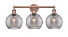  616-3W-AC-G1213-8SM - Athens Deco Swirl - 3 Light - 26 inch - Antique Copper - Bath Vanity Light