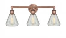  616-3W-AC-G275 - Conesus - 3 Light - 24 inch - Antique Copper - Bath Vanity Light