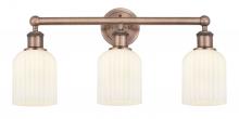  616-3W-AC-G559-5GWH - Bridal Veil - 3 Light - 23 inch - Antique Copper - Bath Vanity Light