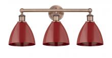  616-3W-AC-MBD-75-RD - Plymouth - 3 Light - 26 inch - Antique Copper - Bath Vanity Light