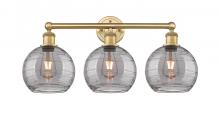  616-3W-BB-G1213-8SM - Athens Deco Swirl - 3 Light - 26 inch - Brushed Brass - Bath Vanity Light