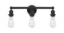  616-3W-BK - Edison - 3 Light - 20 inch - Matte Black - Bath Vanity Light