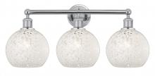  616-3W-PC-G1216-8WM - White Mouchette - 3 Light - 26 inch - Polished Chrome - Bath Vanity Light