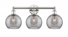  616-3W-PN-G1213-8SM - Athens Deco Swirl - 3 Light - 26 inch - Polished Nickel - Bath Vanity Light